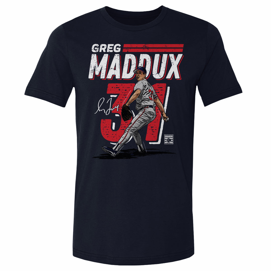 Greg Maddux Men's Cotton T-Shirt - Heather Gray - Atlanta | 500 Level