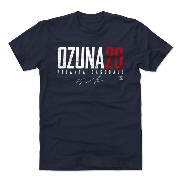 Mens MLB Team Apparel Atlanta Braves MARCELL OZUNA Baseball Shirt NAVY