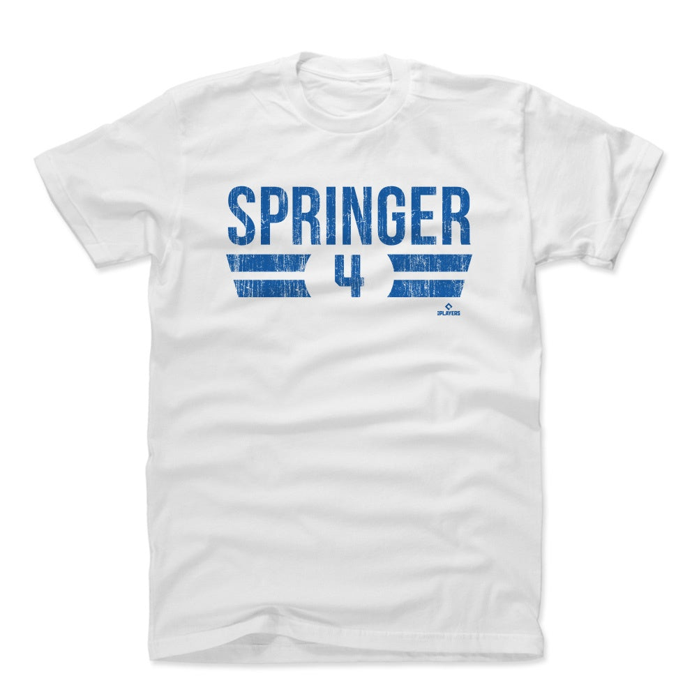 George Springer Men's Cotton T-Shirt - White - Toronto | 500 Level Major League Baseball Players Association (MLBPA)