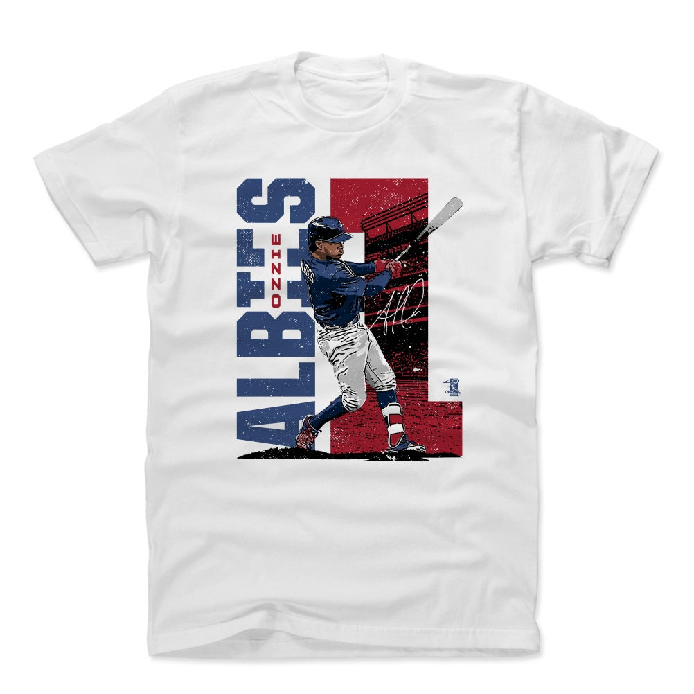 Ozzie Albies Men's Cotton T-Shirt - White - Atlanta | 500 Level Major League Baseball Players Association (MLBPA)