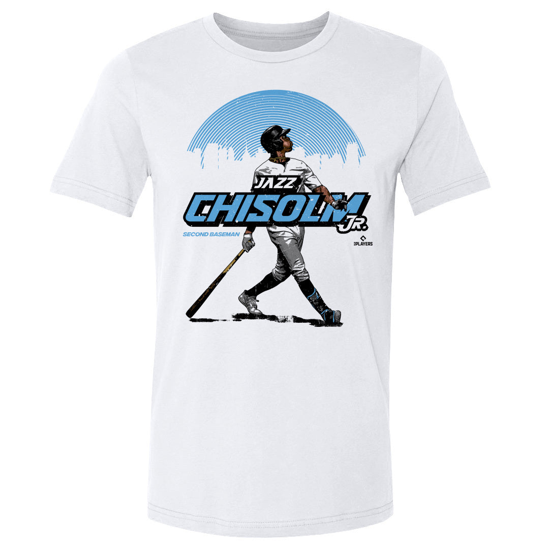 Miami Marlins Jazz Chisholm Jr. Men's Cotton T-Shirt - Heather Gray - Miami | 500 Level Major League Baseball Players Association (MLBPA)