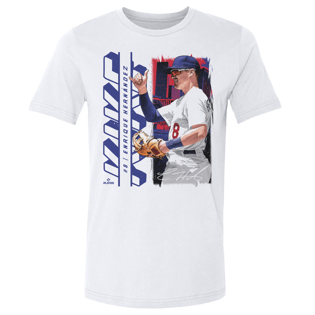 Enrique Hernandez Men's Cotton T-Shirt - White - Los Angeles | 500 Level Major League Baseball Players Association (MLBPA)