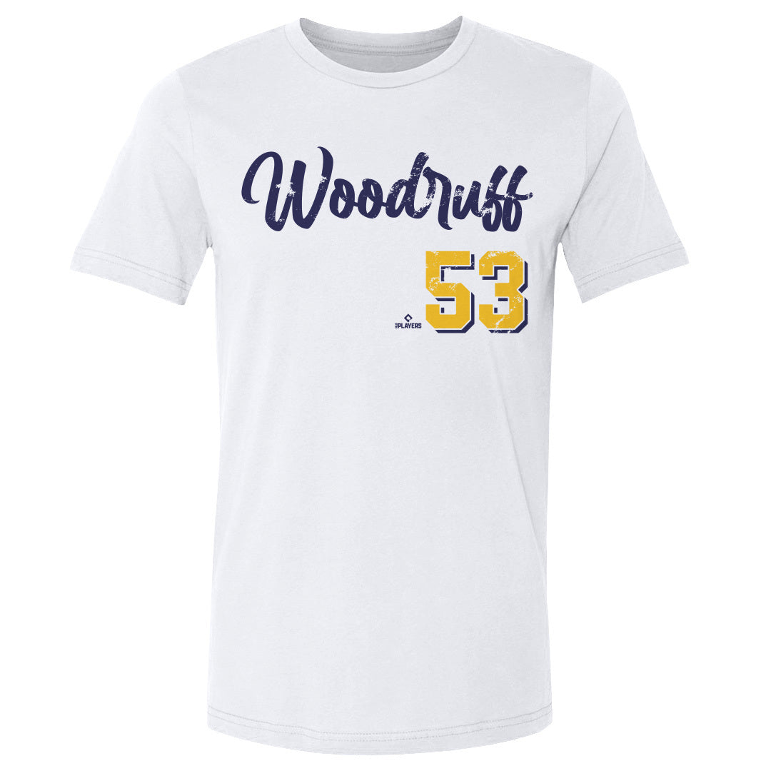  500 LEVEL Brandon Woodruff Men's T-Shirt - Brandon Woodruff  Player Map : Sports & Outdoors