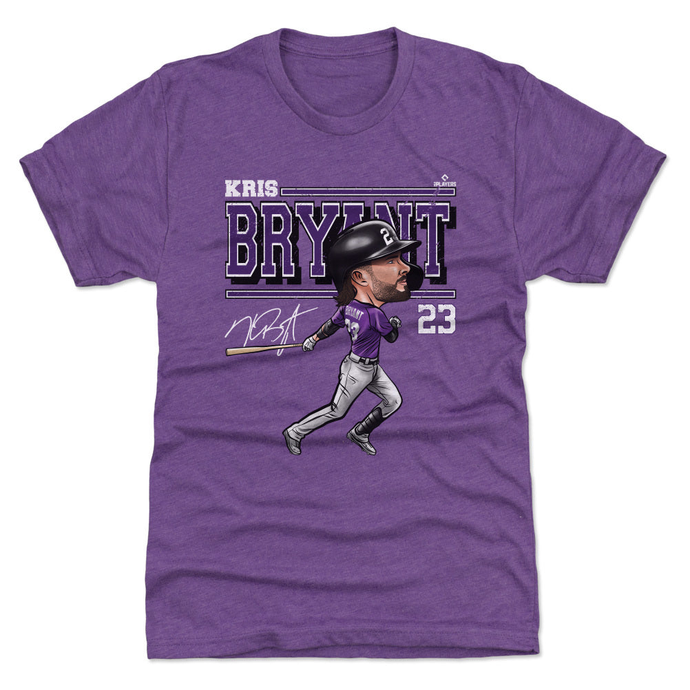  Kris Bryant Youth Shirt (Kids Shirt, 6-7Y Small, Heather Purple)  - Kris Bryant Colorado Player Silhouette WHT : Sports & Outdoors