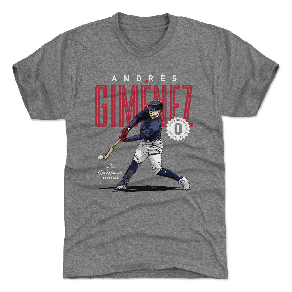 Cleveland Indians Zach Plesac Men's Cotton T-Shirt - Heather Gray - Cleveland | 500 Level Major League Baseball Players Association (MLBPA)