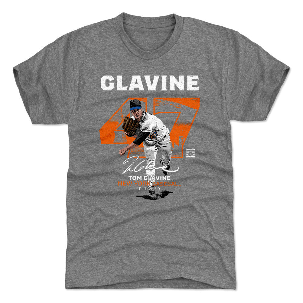 Tom Glavine Men's Premium T-Shirt - Tri Gray - New York | 500 Level