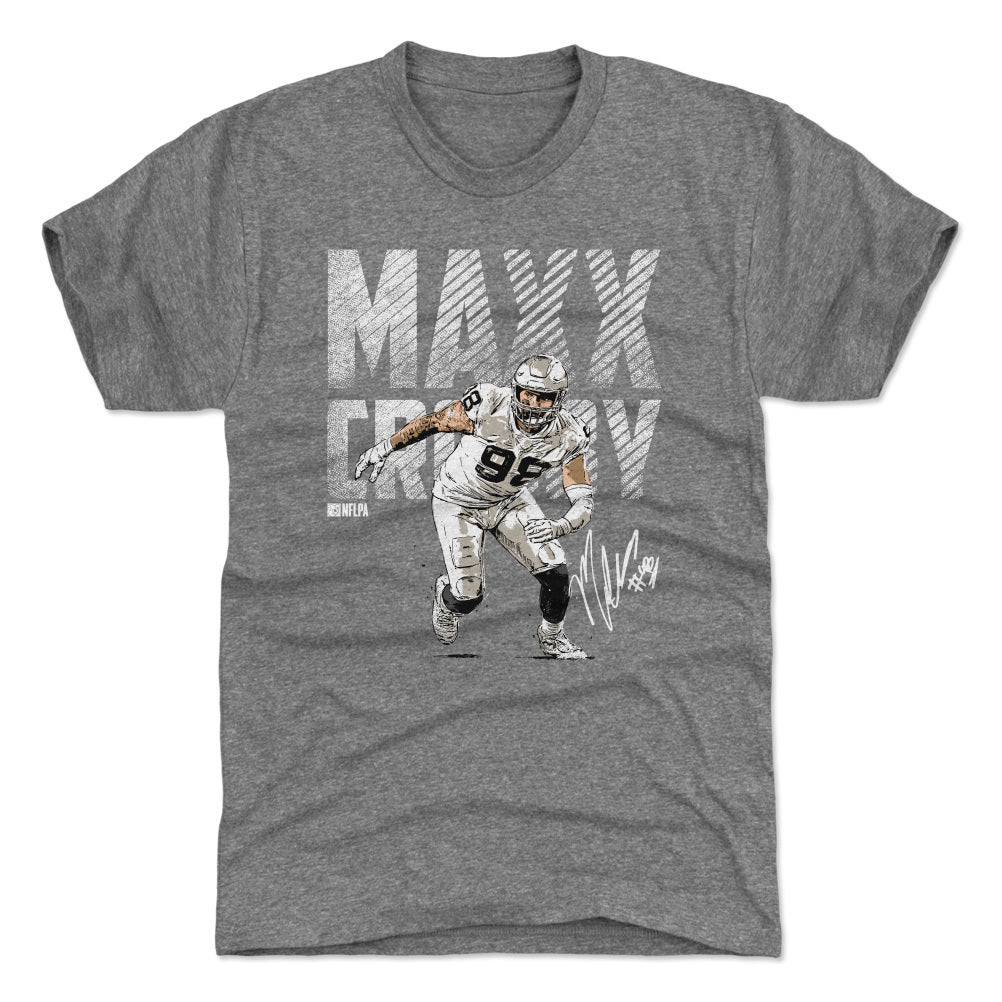 Maxx Crosby Las Vegas Raiders Men's by Backer Tri-Blend Tank Top - Ash