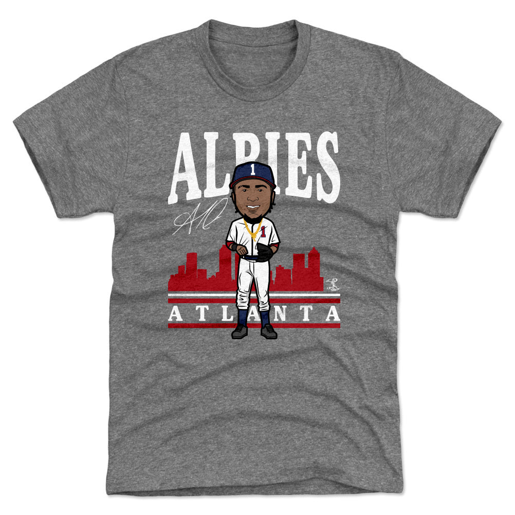 Men's Atlanta Braves Ozzie Albies Nike Navy Name & Number T-Shirt