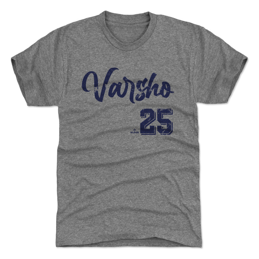 Toronto Blue Jays Daulton Varsho Men's Cotton T-Shirt - Heather Gray - Toronto | 500 Level Major League Baseball Players Association (MLBPA)