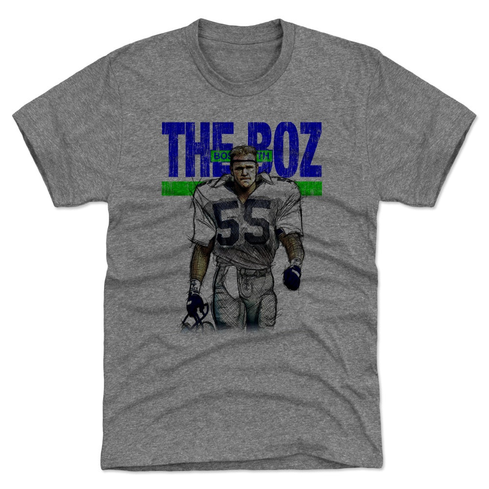 Shedd Shirts Tie-Dye Blue Seahawks Brian Bosworth The Boz T-Shirt Adult, Men's, Size: Small