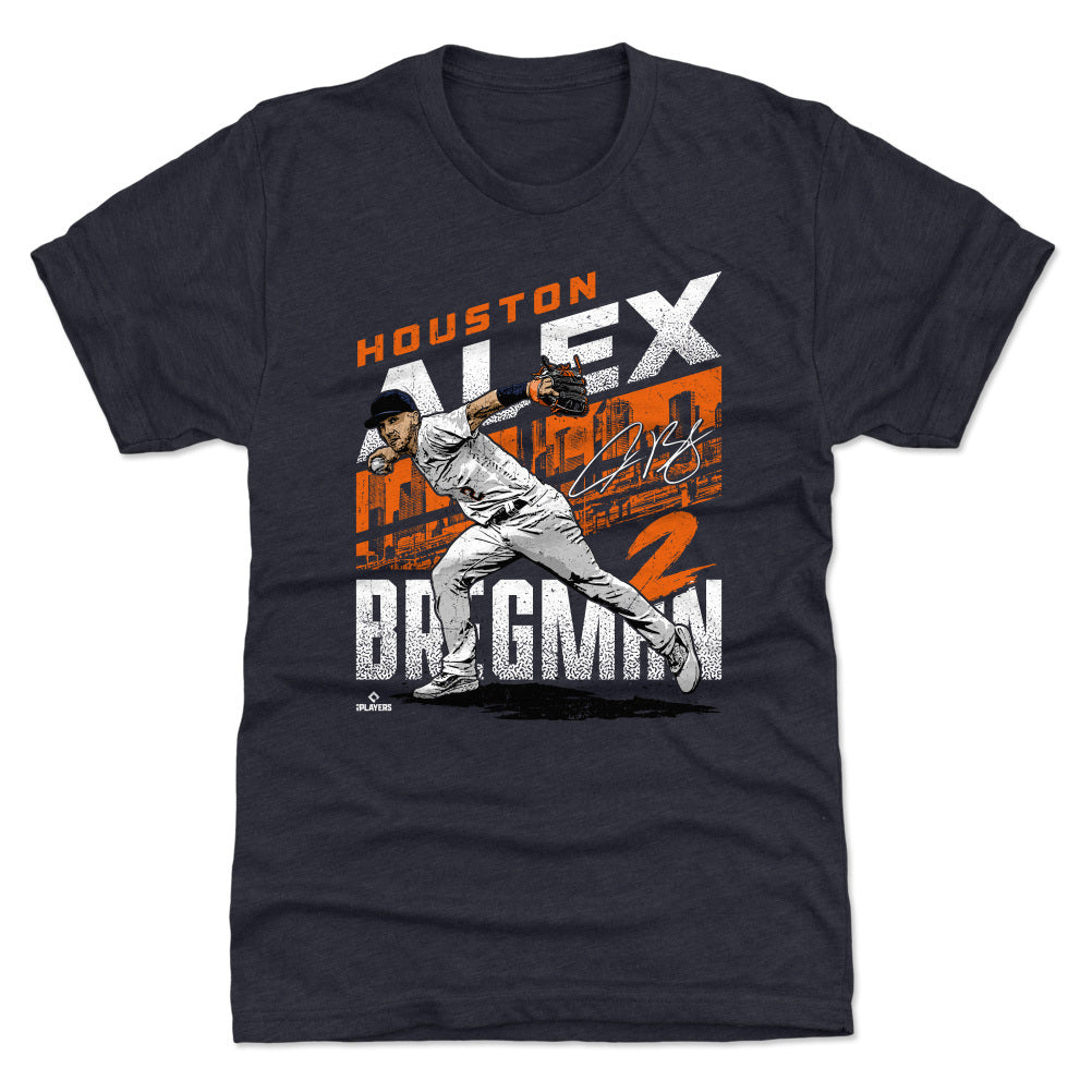 Houston Astros Alex Bregman Men's Premium T-Shirt - Tri Navy - Houston | 500 Level Major League Baseball Players Association (MLBPA)