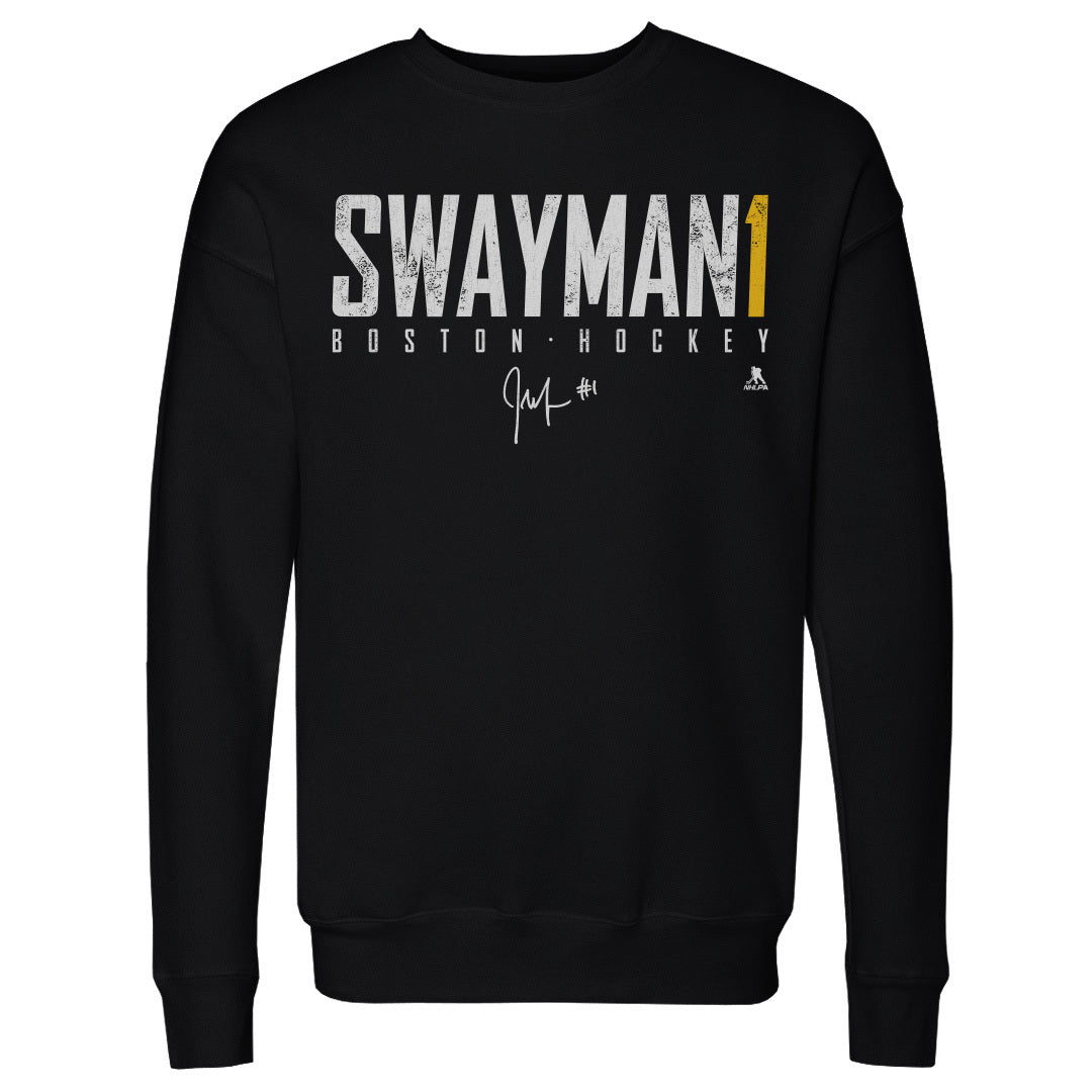 Jeremy Swayman Men&#39;s Crewneck Sweatshirt | 500 LEVEL
