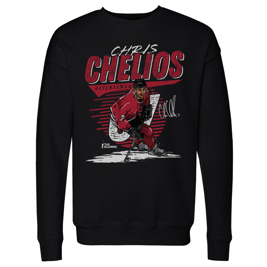 Chris Chelios Men&#39;s Crewneck Sweatshirt | 500 LEVEL