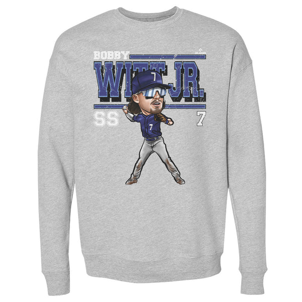 Kansas City Royals Bobby Witt Jr. Men's Crewneck Sweatshirt - Heather Gray - Kansas City | 500 Level Major League Baseball Players Association (MLBPA)