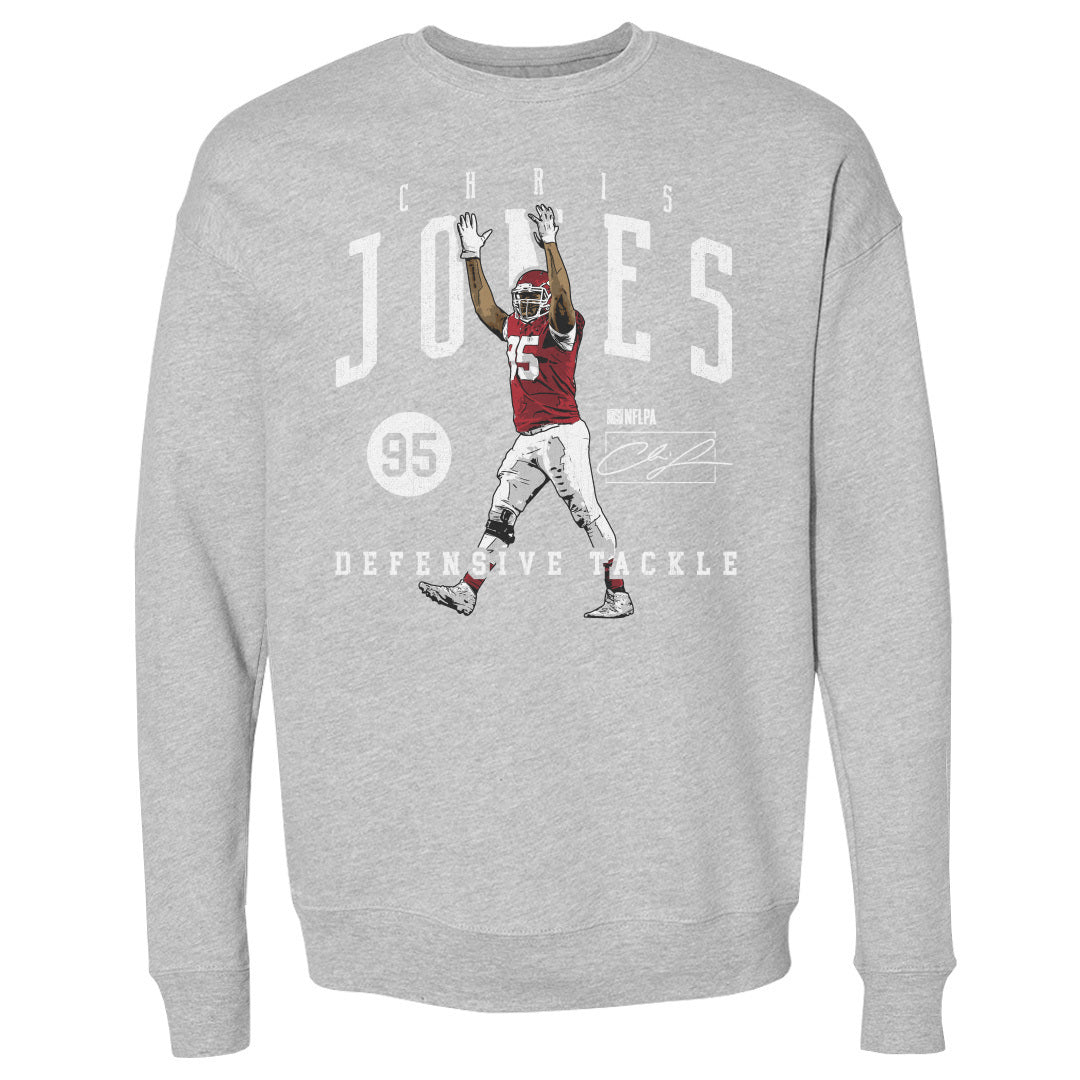 Chris Jones Red Name & Number Logo - #95 Football Kansas City Chiefs Long  Sleeve T-Shirt Size 40/M