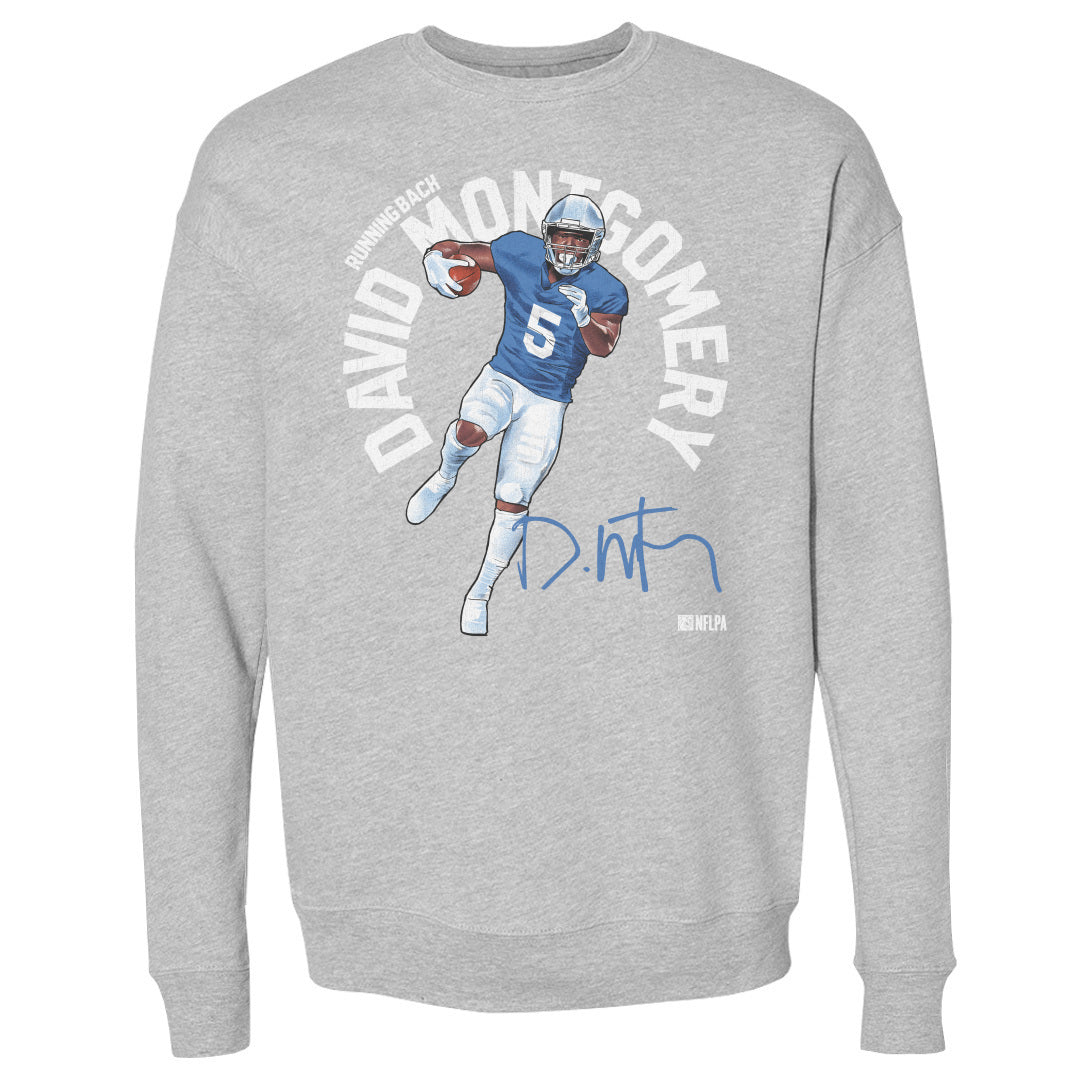 David Montgomery Men's Crewneck Sweatshirt, Detroit Football Men's  Crewneck Sweatshirt