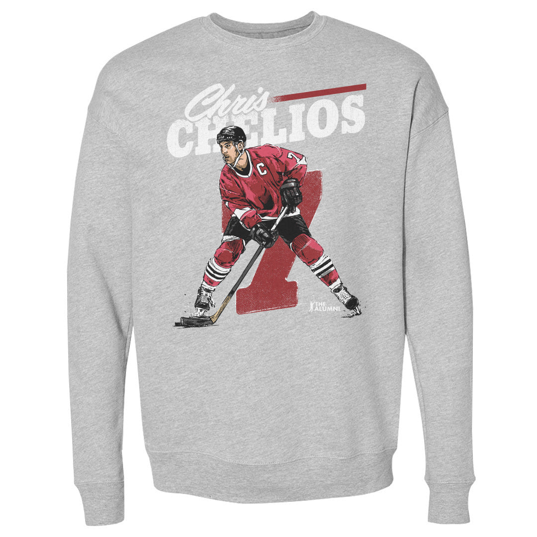 Chris Chelios Men&#39;s Crewneck Sweatshirt | 500 LEVEL