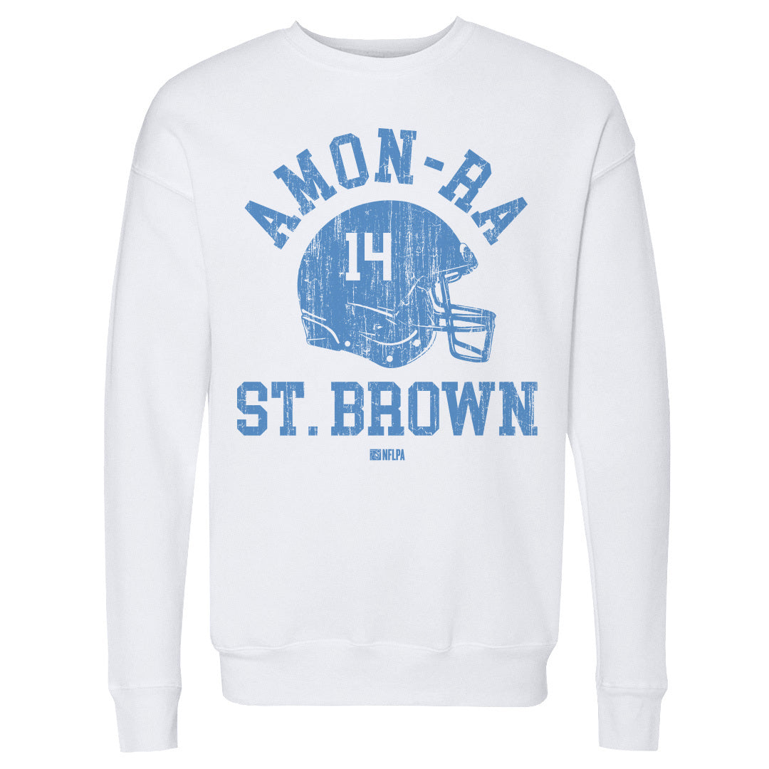 Amon-Ra St. Brown Men's Crewneck Sweatshirt, Detroit Football Men's  Crewneck Sweatshirt