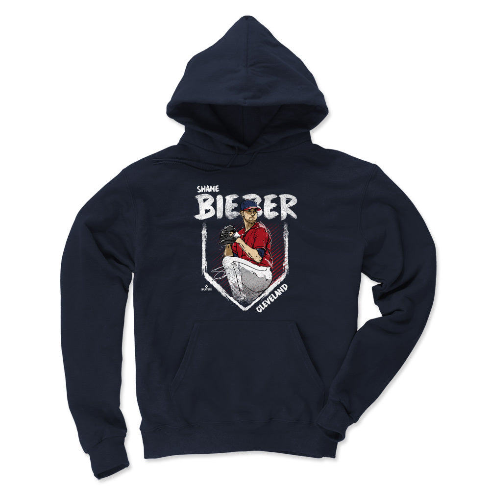 Shane Bieber Men's Hoodie - Gray - Cleveland | 500 Level Major League Baseball Players Association (MLBPA)