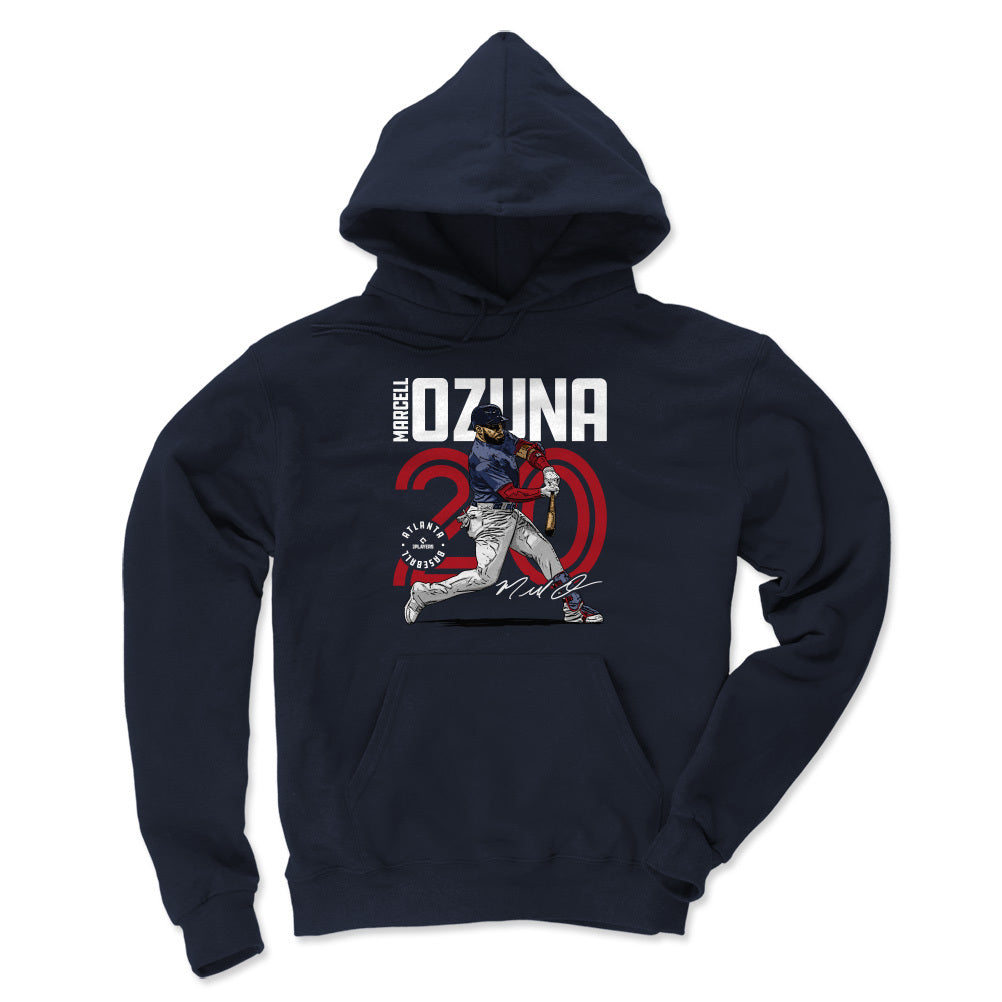 Marcell Ozuna Men s Hoodie Navy Atlanta 500 Level Major League Baseball Players Association MLBPA