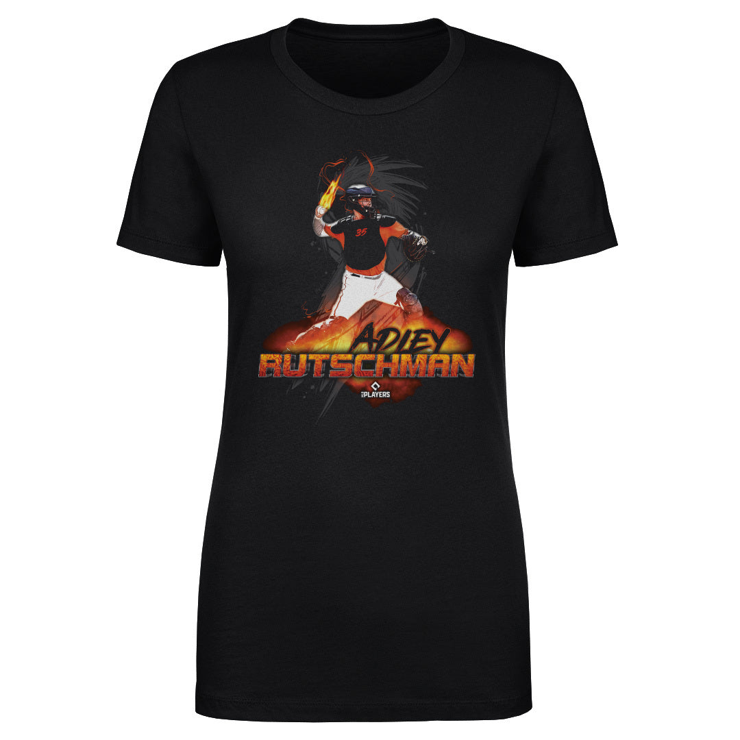 Adley Rutschman Women's T-Shirt - Heather Gray - Baltimore | 500 Level Major League Baseball Players Association (MLBPA)