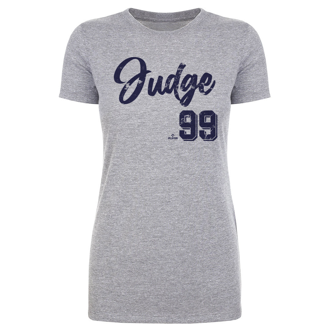 Aaron Judge Women's T-Shirt - Heather Gray - New York | 500 Level Major League Baseball Players Association (MLBPA)
