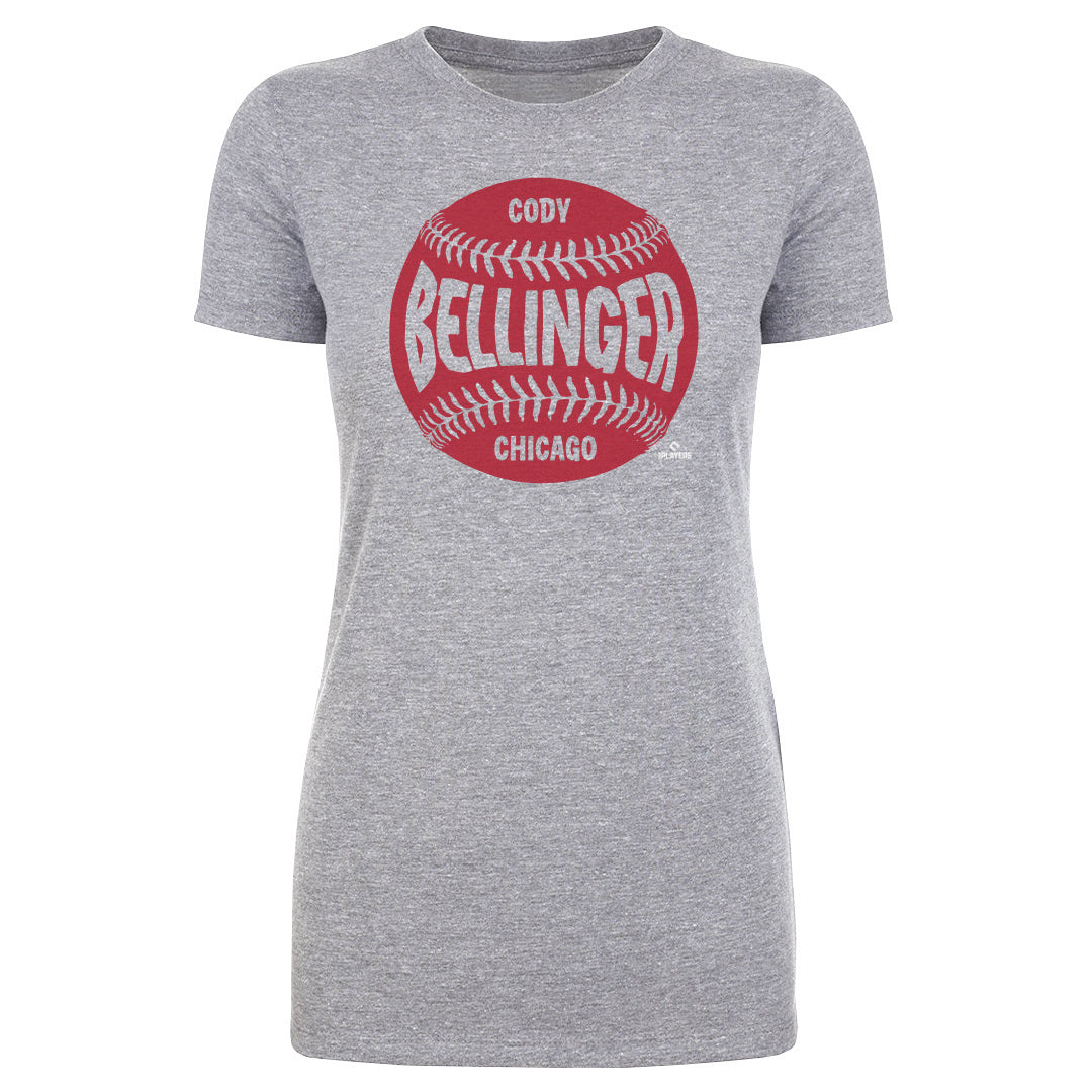 Cody Bellinger Women's T-Shirt - Heather Gray - Chicago | 500 Level Major League Baseball Players Association (MLBPA)