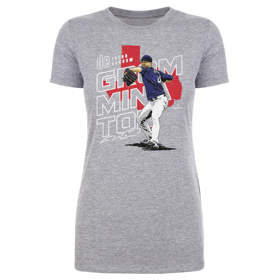 Texas Rangers Jacob deGrom Men's Cotton T-Shirt - Heather Gray - Texas | 500 Level Major League Baseball Players Association (MLBPA)