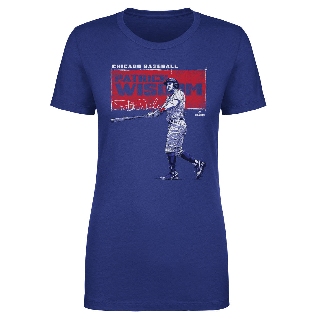 Patrick Wisdom Chicago Cubs Women's Backer Slim Fit T-Shirt - Ash