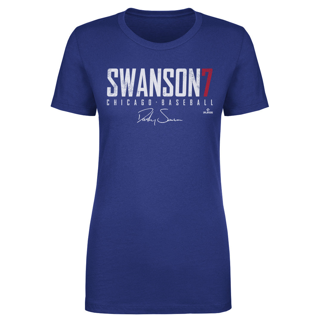 Dansby Swanson Women's T-Shirt - White - Chicago | 500 Level Major League Baseball Players Association (MLBPA)