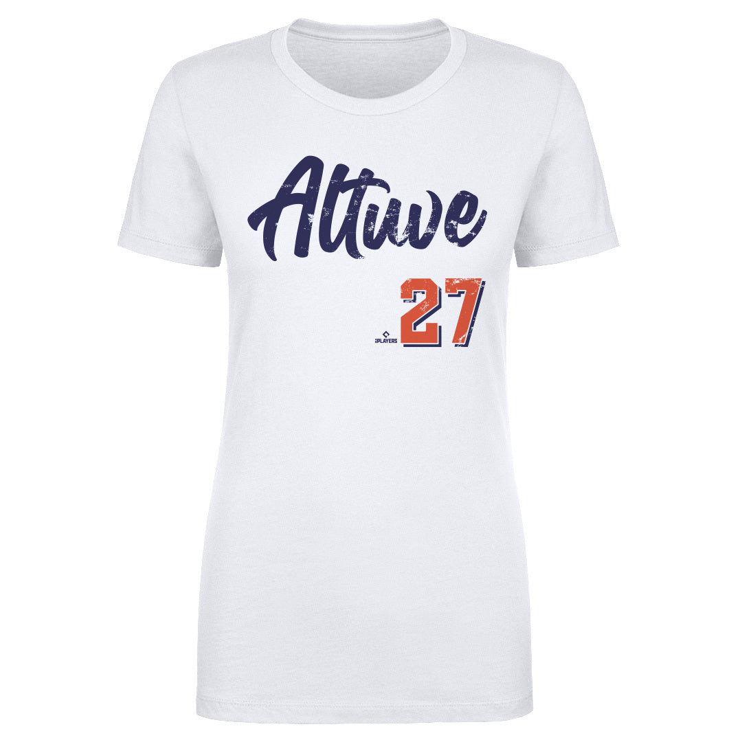 Jose Altuve Women's T-Shirt - White - Houston | 500 Level Major League Baseball Players Association (MLBPA)