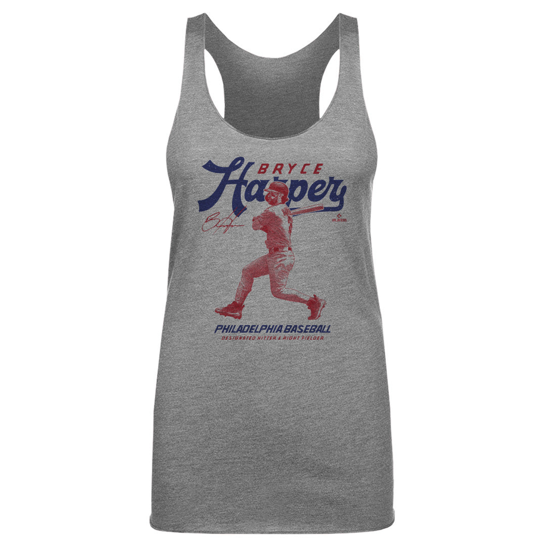 Philadelphia Phillies Bryce Harper Women's Tank Top - Tri Ash - Philadelphia | 500 Level Major League Baseball Players Association (MLBPA)