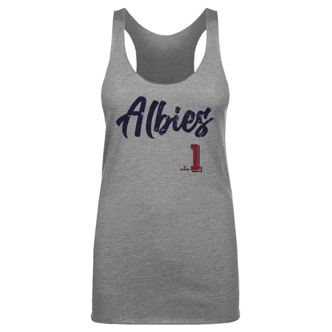 Atlanta Braves Ozzie Albies Women's Tank Top - Tri Gray - Atlanta | 500 Level Major League Baseball Players Association (MLBPA)