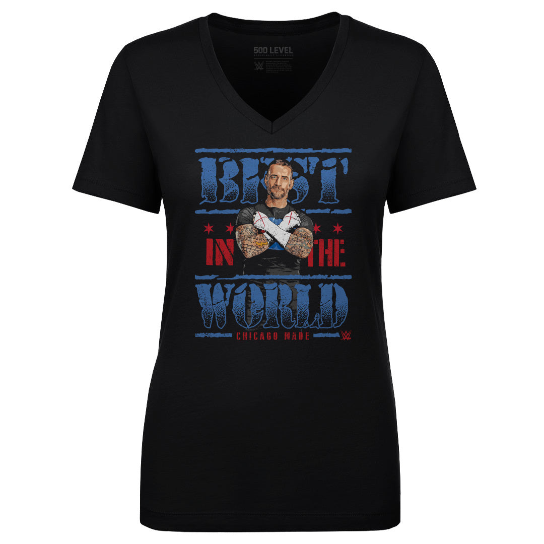 CM Punk Women&#39;s V-Neck T-Shirt | 500 LEVEL