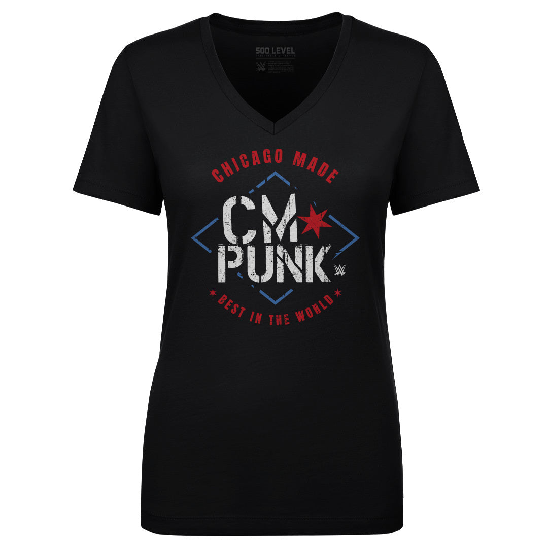 CM Punk Women&#39;s V-Neck T-Shirt | 500 LEVEL