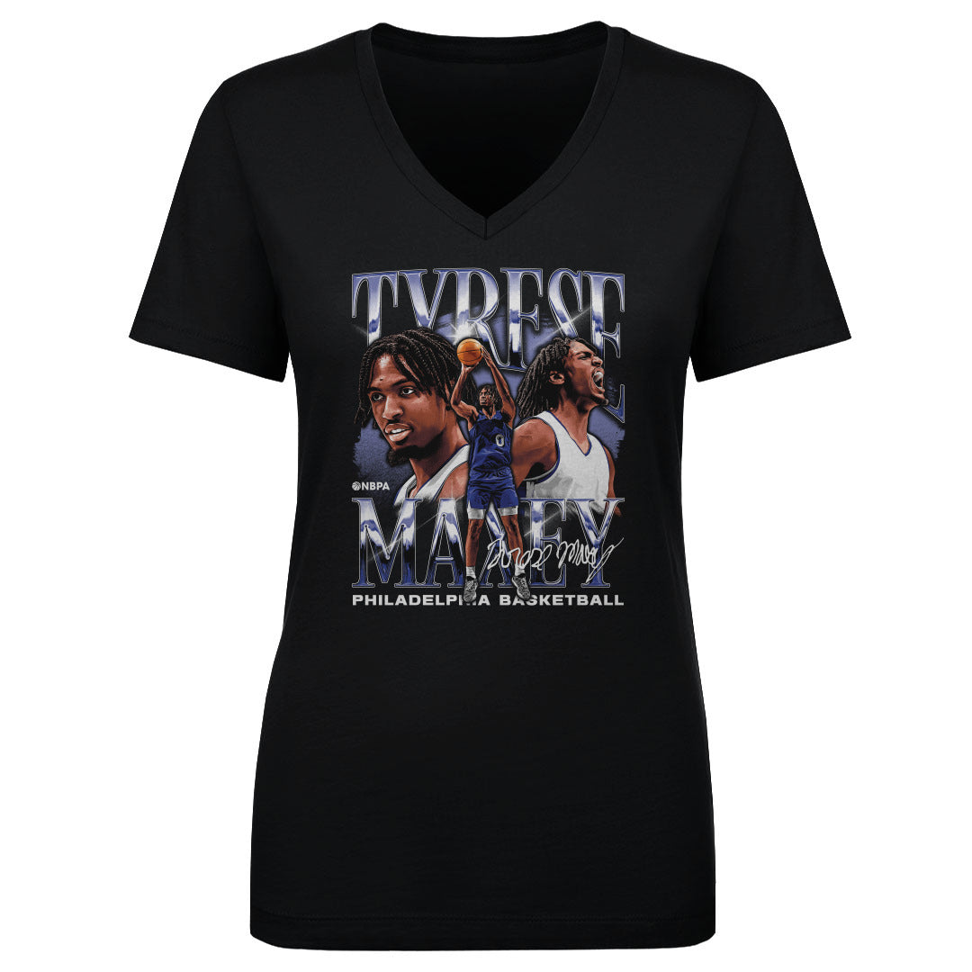 Tyrese Maxey Women&#39;s V-Neck T-Shirt | 500 LEVEL