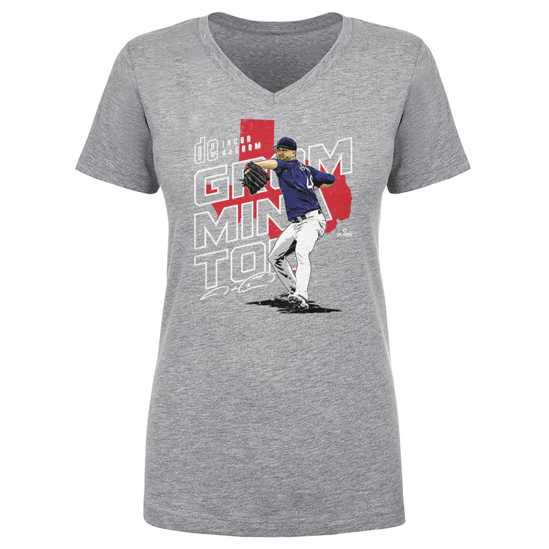 Texas Rangers Jacob deGrom Men's Cotton T-Shirt - Heather Gray - Texas | 500 Level Major League Baseball Players Association (MLBPA)