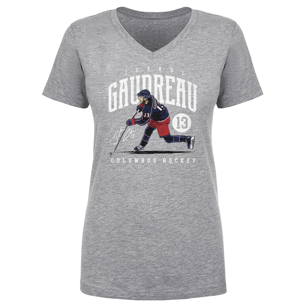 Johnny Gaudreau Women&#39;s V-Neck T-Shirt | 500 LEVEL