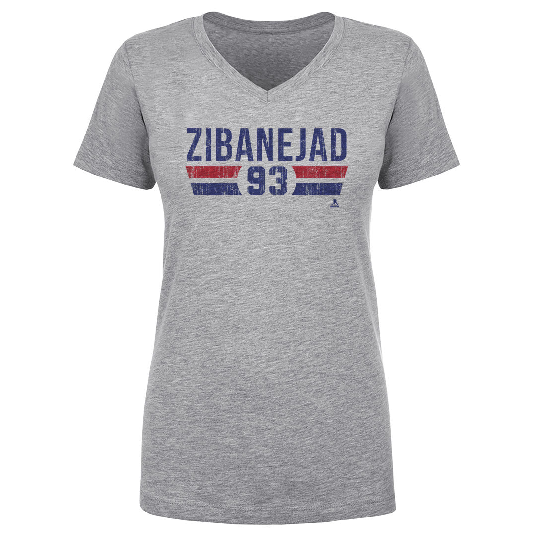 Mika Zibanejad Women&#39;s V-Neck T-Shirt | 500 LEVEL