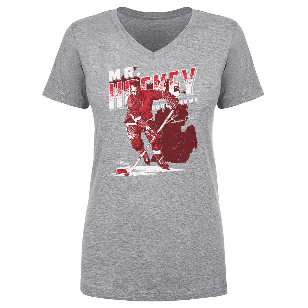 NHL Detroit Red Wings Makes Me Happy You Not So Much Grinch Hockey Sports  Women's V-Neck T-Shirt