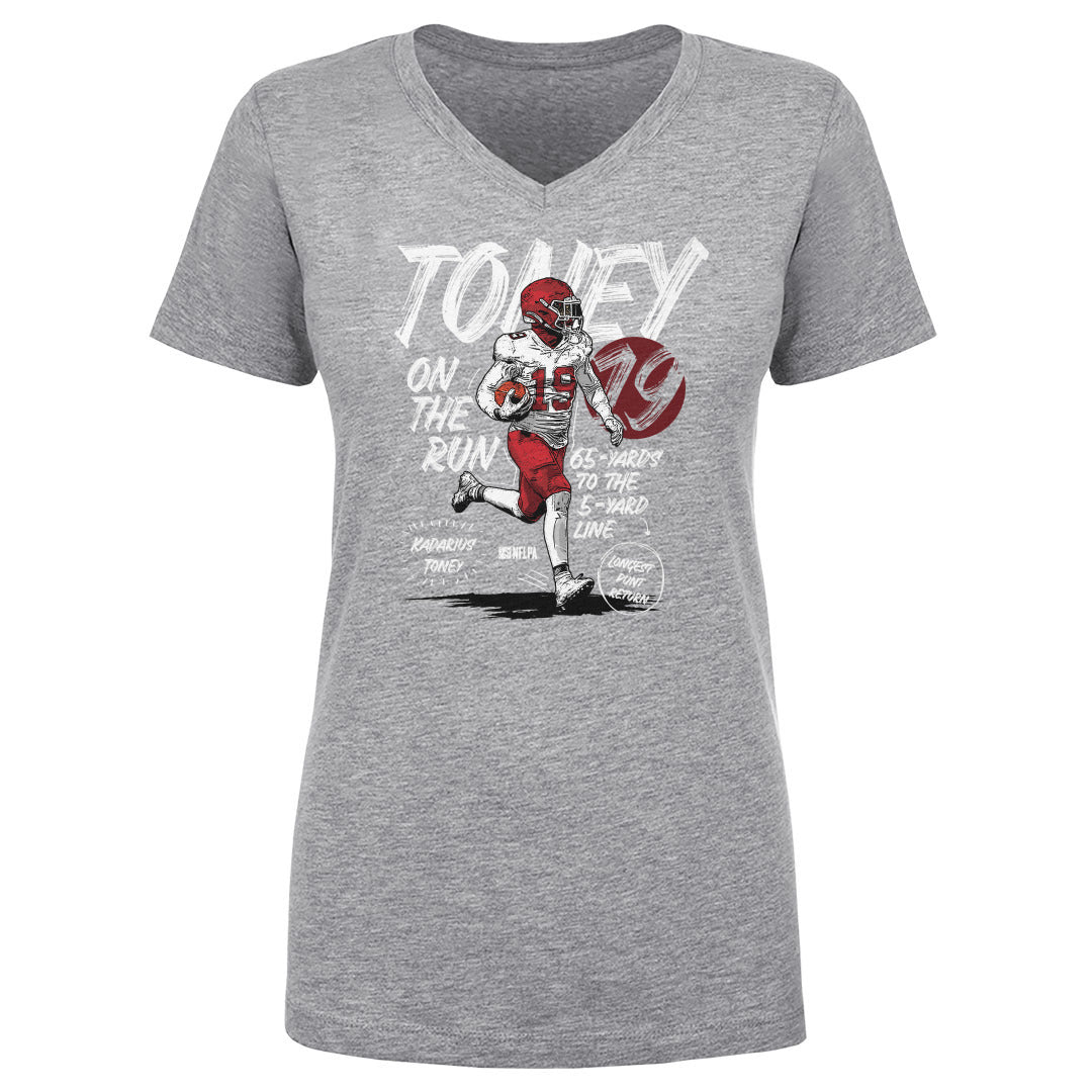 Kadarius Toney Women's V-Neck, Kansas City Football Women's V-Neck T-Shirt