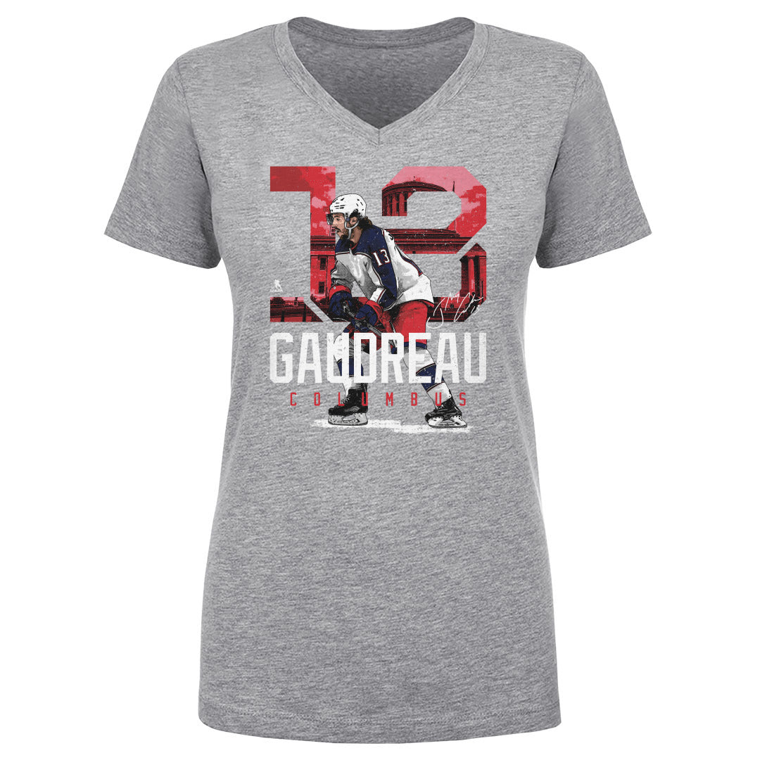 Johnny Gaudreau Women&#39;s V-Neck T-Shirt | 500 LEVEL