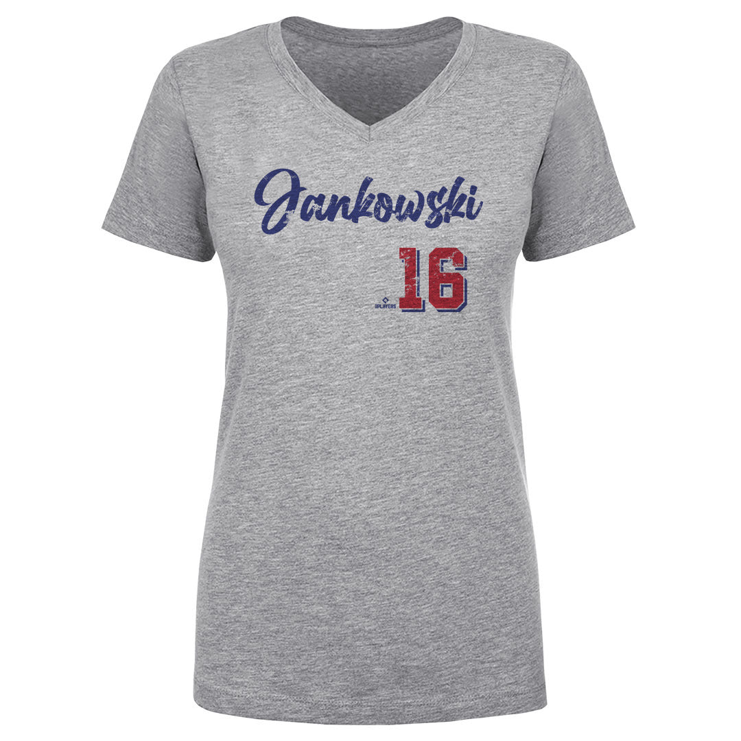 Travis Jankowski Women&#39;s V-Neck T-Shirt | 500 LEVEL