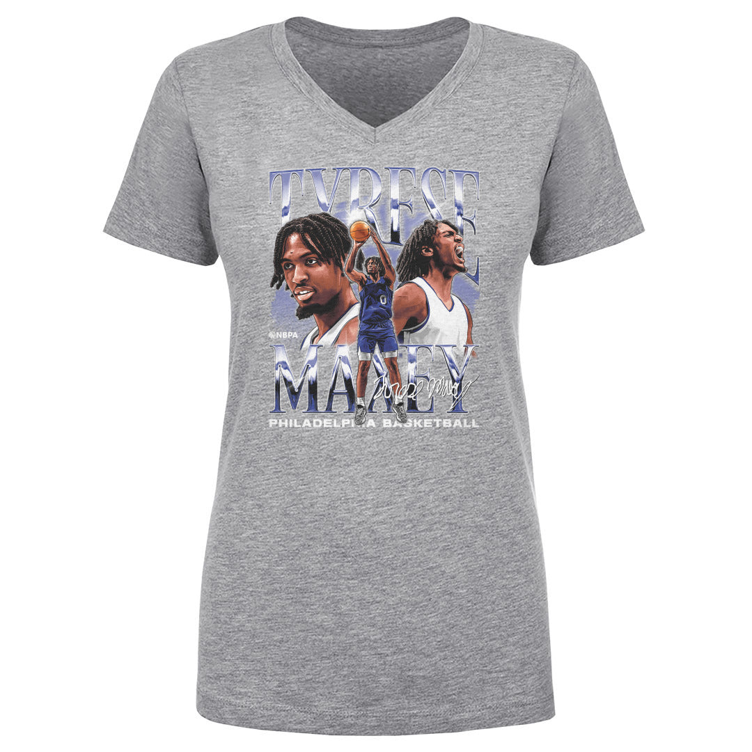 Tyrese Maxey Women&#39;s V-Neck T-Shirt | 500 LEVEL