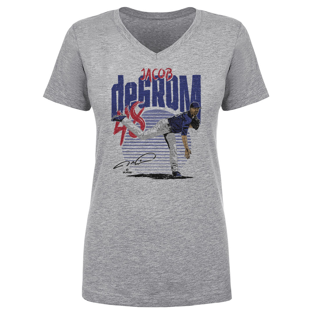 Texas Rangers Jacob deGrom Men's Premium T-Shirt - Tri Royal - Texas | 500 Level Major League Baseball Players Association (MLBPA)