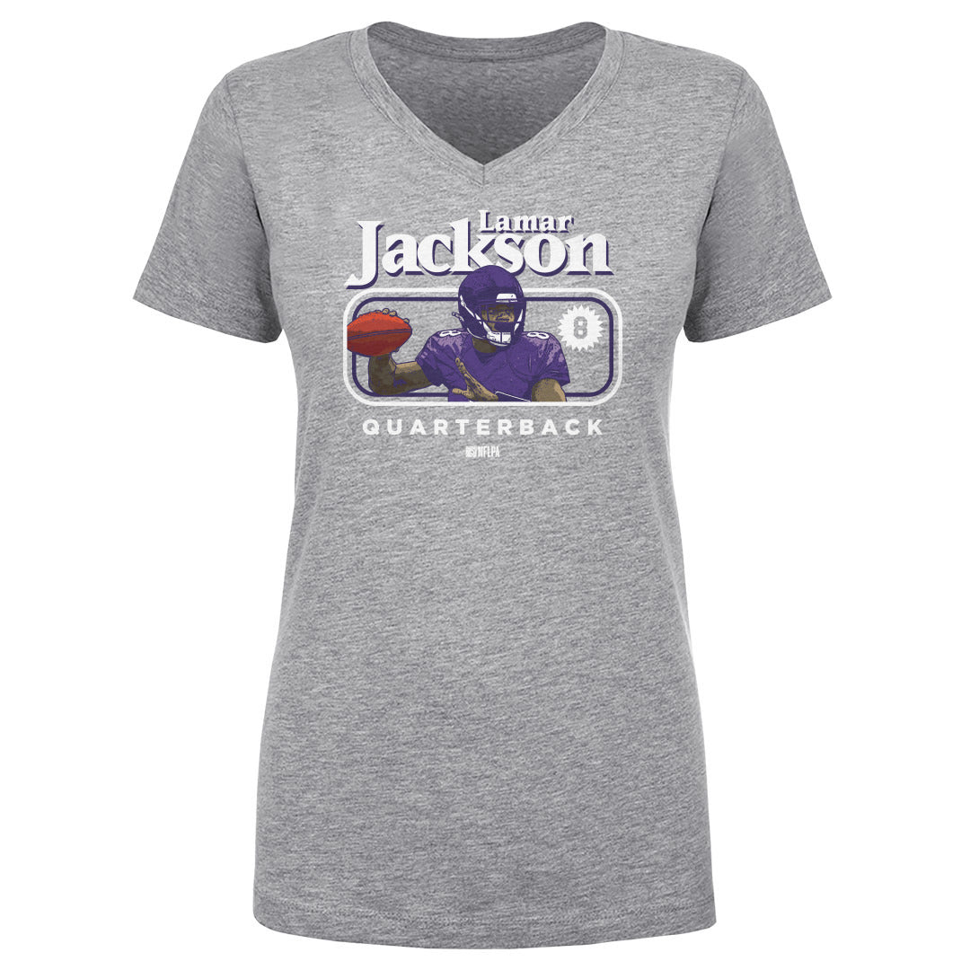 Lamar Jackson Women&#39;s V-Neck T-Shirt | 500 LEVEL