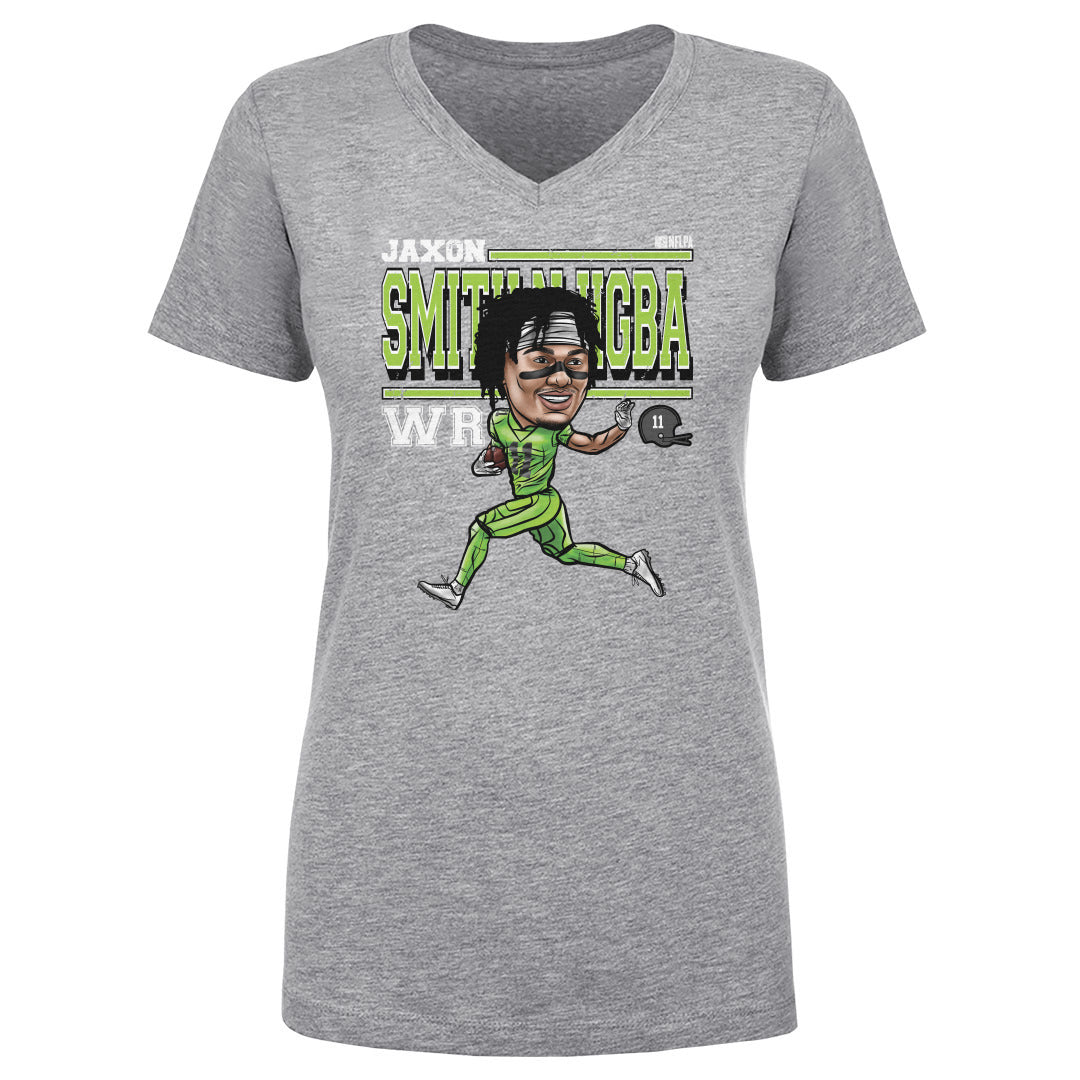 Jaxon Smith-Njigba Women&#39;s V-Neck T-Shirt | 500 LEVEL