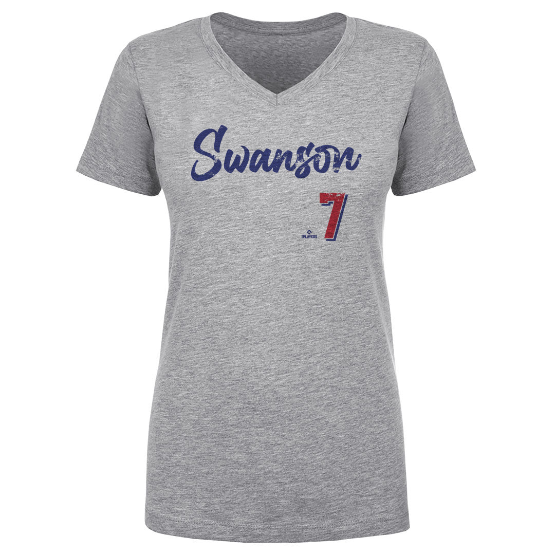 Dansby Swanson Women&#39;s V-Neck T-Shirt | 500 LEVEL