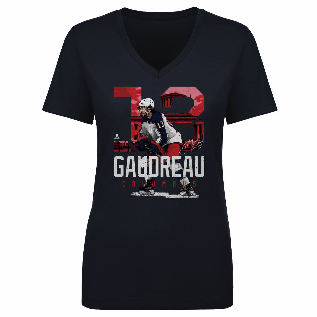 Johnny Gaudreau Women&#39;s V-Neck T-Shirt | 500 LEVEL