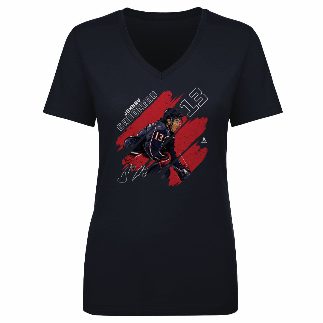 Johnny Gaudreau Women&#39;s V-Neck T-Shirt | 500 LEVEL